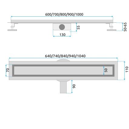 REA-G2738 - Canaleta de desagüe NEOX PRO 100 cm dorada
