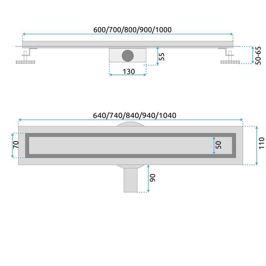 REA-G2738 - Canaleta de desagüe NEOX PRO 100 cm dorada