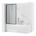 REA-K7390 - Mampara de bañera LAGOS 140x80 cm negra/transparente