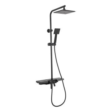 REA-P0636 - Juego de ducha con grifo BRAVO, negro mate