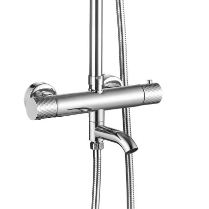 REA-P5961 - Juego de ducha con grifo termostático LUNGO DIAMOND, cromo pulido