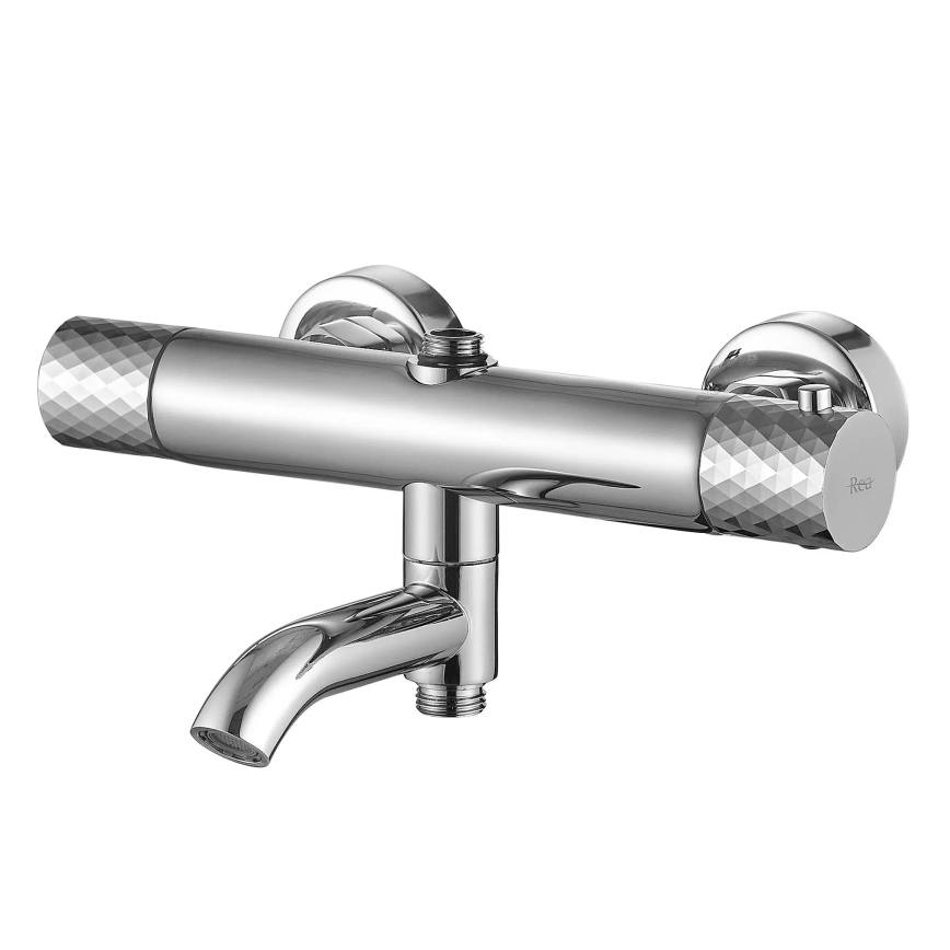 REA-P5961 - Juego de ducha con grifo termostático LUNGO DIAMOND, cromo pulido