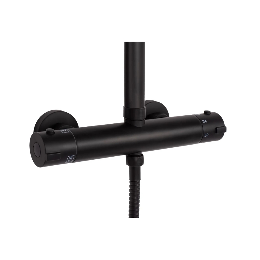 REA-P7101 - Conjunto de ducha con grifo termostático TOM negro mate