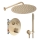 REA-P8551 - Conjunto de ducha LUNGO con mezclador termostático empotrado, acabado en oro cepillado