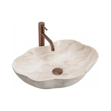 REA-U0619 - Lavabo sobre encimera PEARL 38x50,5 cm cerámica/beige