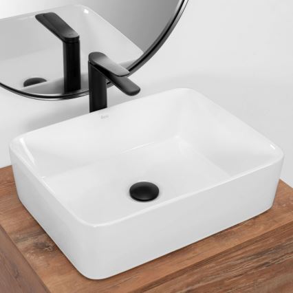 REA-U0669 - Lavabo sobre encimera ANITA 37,5x48,5 cm cerámica/blanco brillante