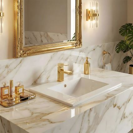 REA-U0786 - Lavabo empotrado DAFNE 47x62 cm cerámica/blanco brillante