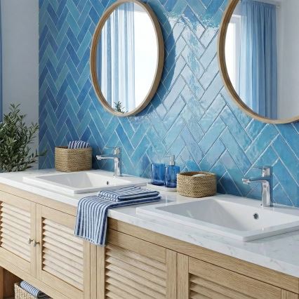 REA-U0786 - Lavabo empotrado DAFNE 47x62 cm cerámica/blanco brillante