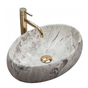 REA-U1020 - Lavabo sobre encimera LINDA 34x48,5 cm cerámica/imitación de piedra