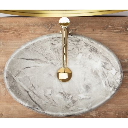 REA-U1020 - Lavabo sobre encimera LINDA 34x48,5 cm cerámica/imitación de piedra