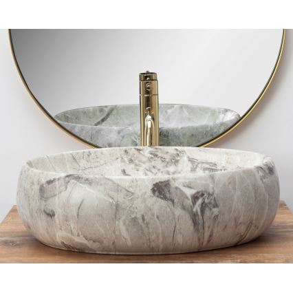 REA-U1020 - Lavabo sobre encimera LINDA 34x48,5 cm cerámica/imitación de piedra