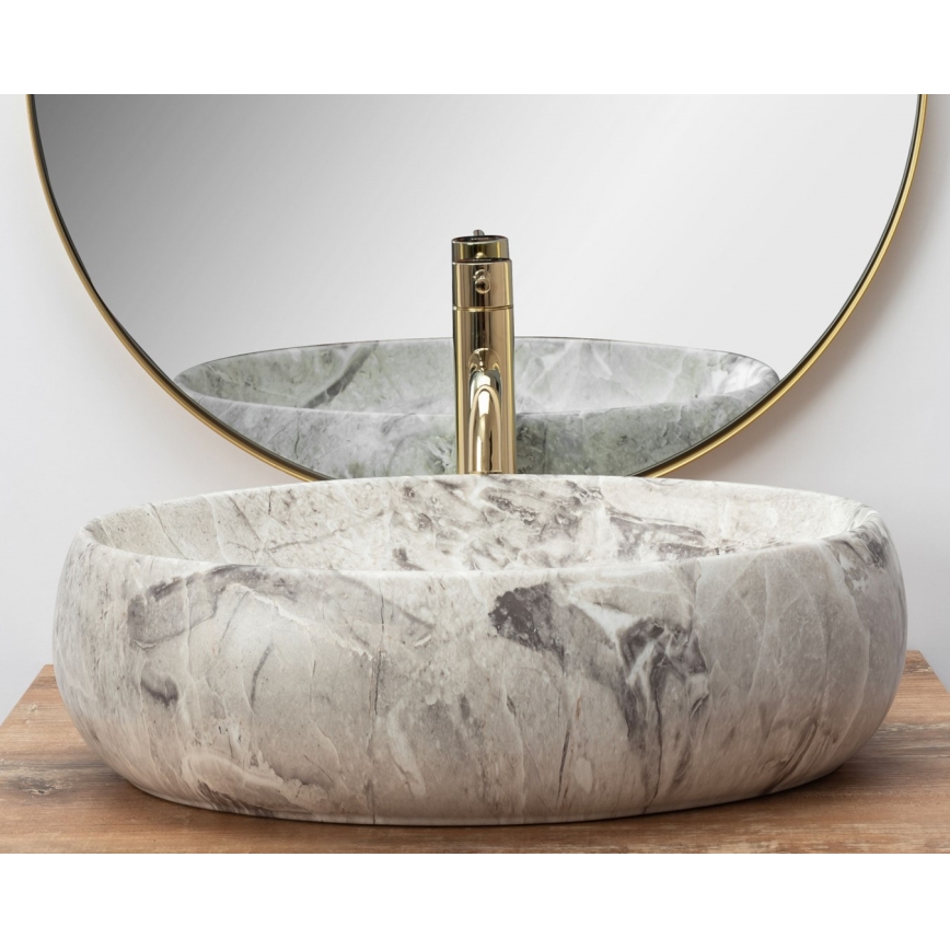 REA-U1020 - Lavabo sobre encimera LINDA 34x48,5 cm cerámica/imitación de piedra