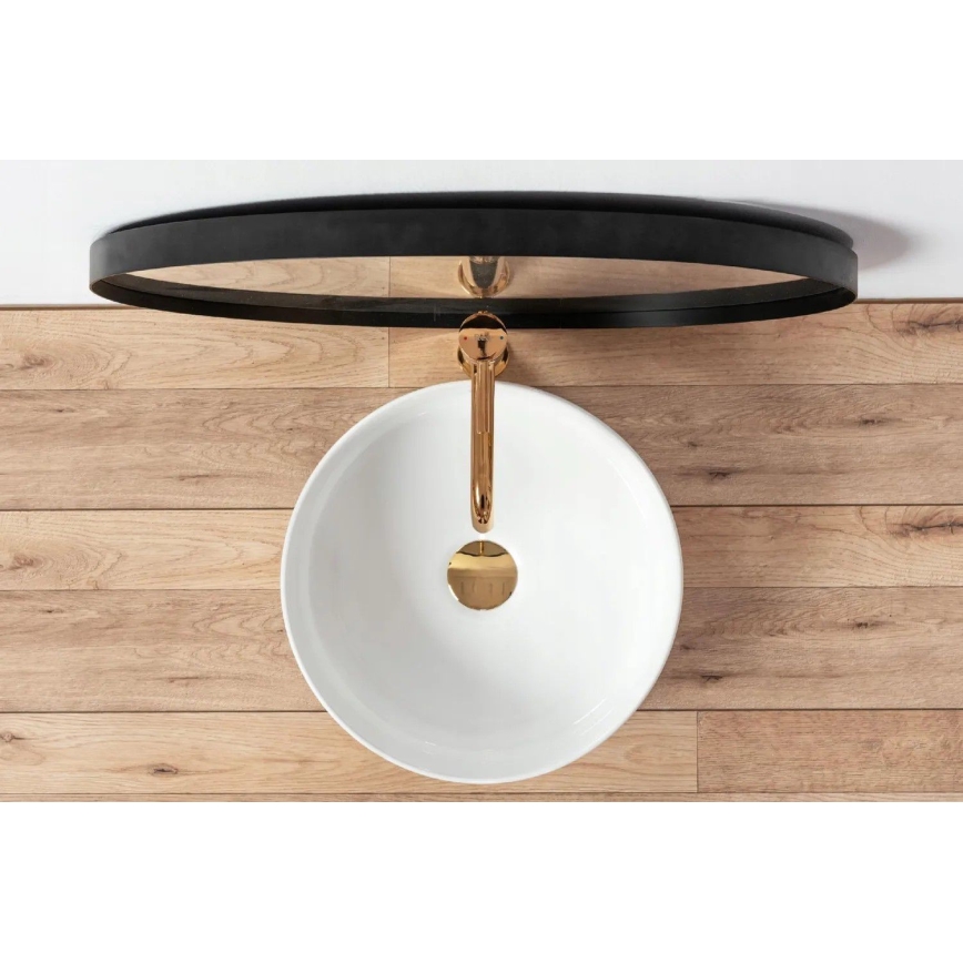 REA-U18918 - Lavabo de encimera SAMI Ø 36 cm cerámica/blanco brillante