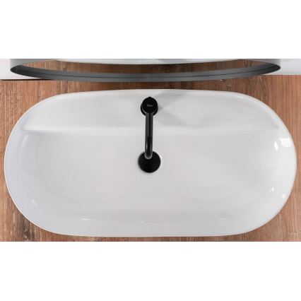 REA-U2541 - Lavabo sobre encimera AURA 41x81 cm cerámica/blanco brillante