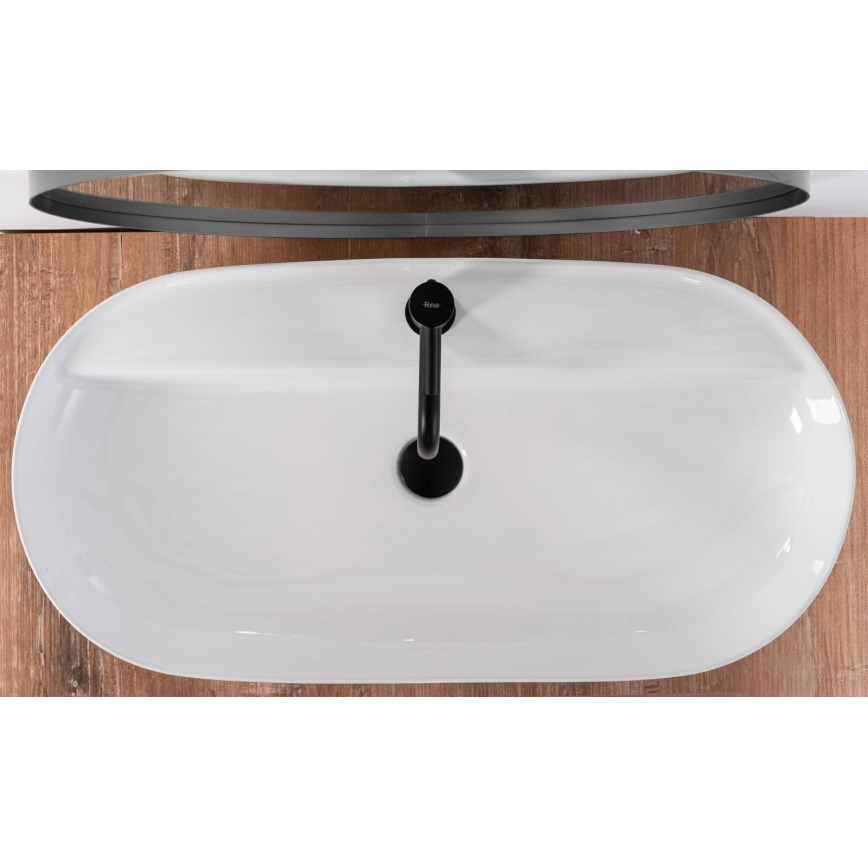 REA-U2541 - Lavabo sobre encimera AURA 41x81 cm cerámica/blanco brillante