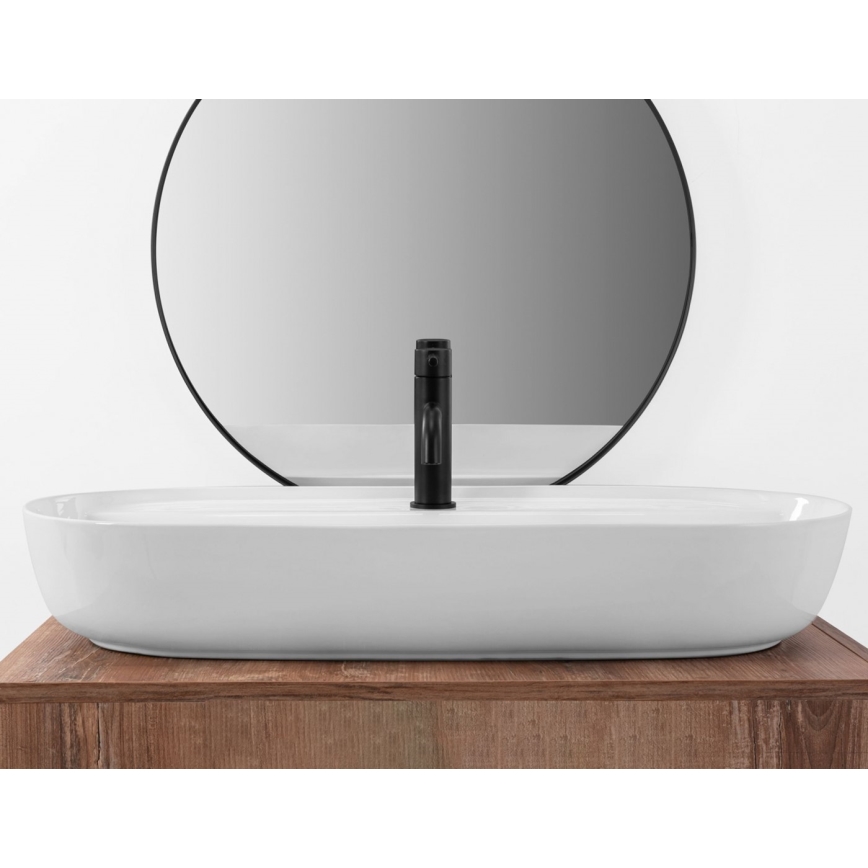 REA-U2541 - Lavabo sobre encimera AURA 41x81 cm cerámica/blanco brillante