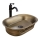 REA-U3305 - Lavabo sobre encimera WILMA RUSTIC 38x55 cm cerámica/cobre