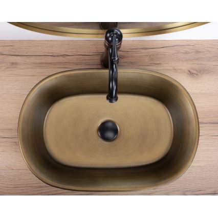 REA-U3305 - Lavabo sobre encimera WILMA RUSTIC 38x55 cm cerámica/cobre