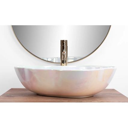 REA-U3309 - Lavabo sobre encimera PEARL 38 x 50,5 cm cerámica/multicolor