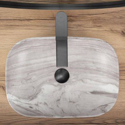REA-U3324 - Lavabo sobre encimera BELINDA 33x46 cm cerámica/gris/imitación de piedra