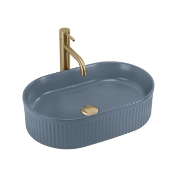 REA-U3535 - Lavabo sobre encimera VANDA 31x49 cm cerámica/azul oscuro