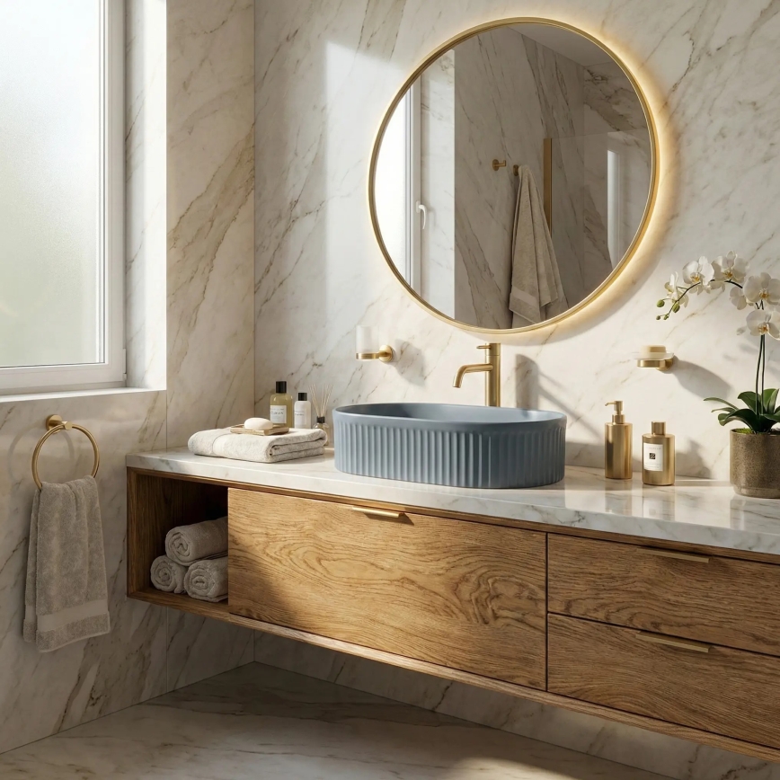 REA-U3535 - Lavabo sobre encimera VANDA 31x49 cm cerámica/azul oscuro