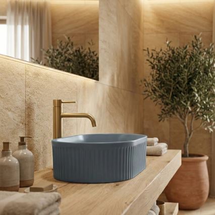 REA-U3535 - Lavabo sobre encimera VANDA 31x49 cm cerámica/azul oscuro