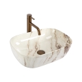 REA-U3601 - Lavabo sobre encimera BELINDA 33x46,5 cm cerámica/beige/efecto piedra