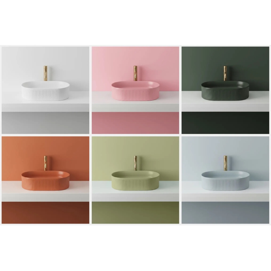 REA-U3611 - Lavabo sobre encimera VANDA 31 x 49 cm cerámica/verde oscuro