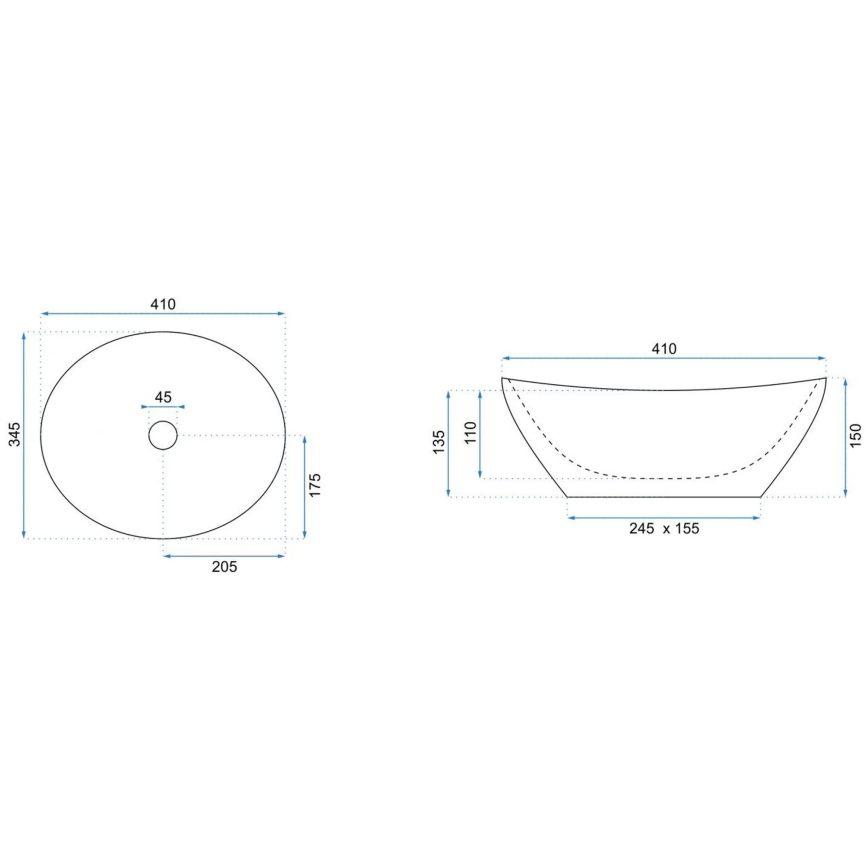 REA-U3697 - Lavabo de encimera SOFIA 34,5x41 cm cerámica/blanco/dorado cepillado