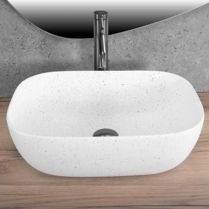 REA-U4001 - Lavabo de encimera BELINDA 33,5x46,5 cm cerámica/blanco mate