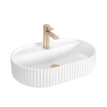 REA-U4002 - Lavabo sobre encimera MARCELA 37x60 cm cerámica/blanco brillante