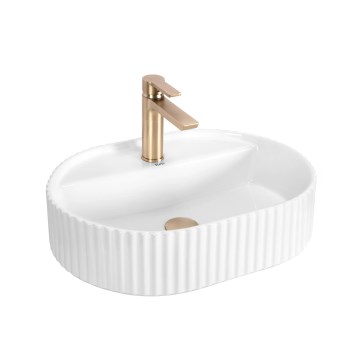 REA-U4003 - Lavabo sobre encimera MARCELA 35,5 x 50 cm cerámica/blanco brillante