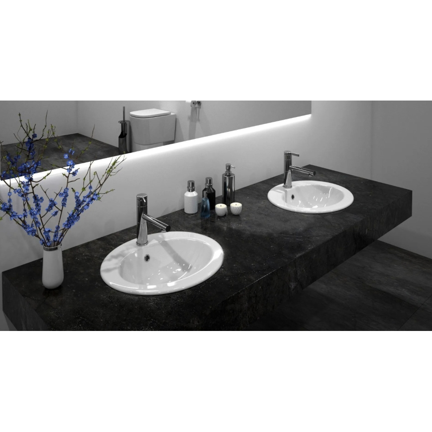REA-U4122 - Lavabo encastrado DALIA 46x51,5 cm cerámica/blanco brillante