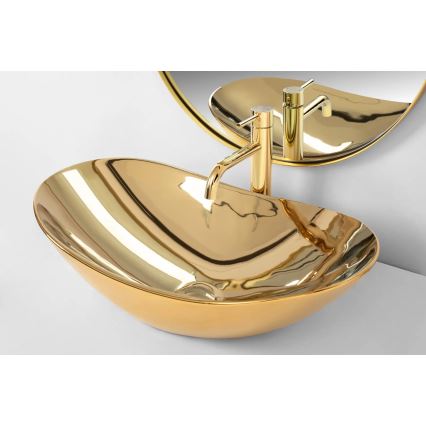 REA-U4545 - Lavabo sobre encimera ROYAL 36x60,5 cm cerámica/dorado