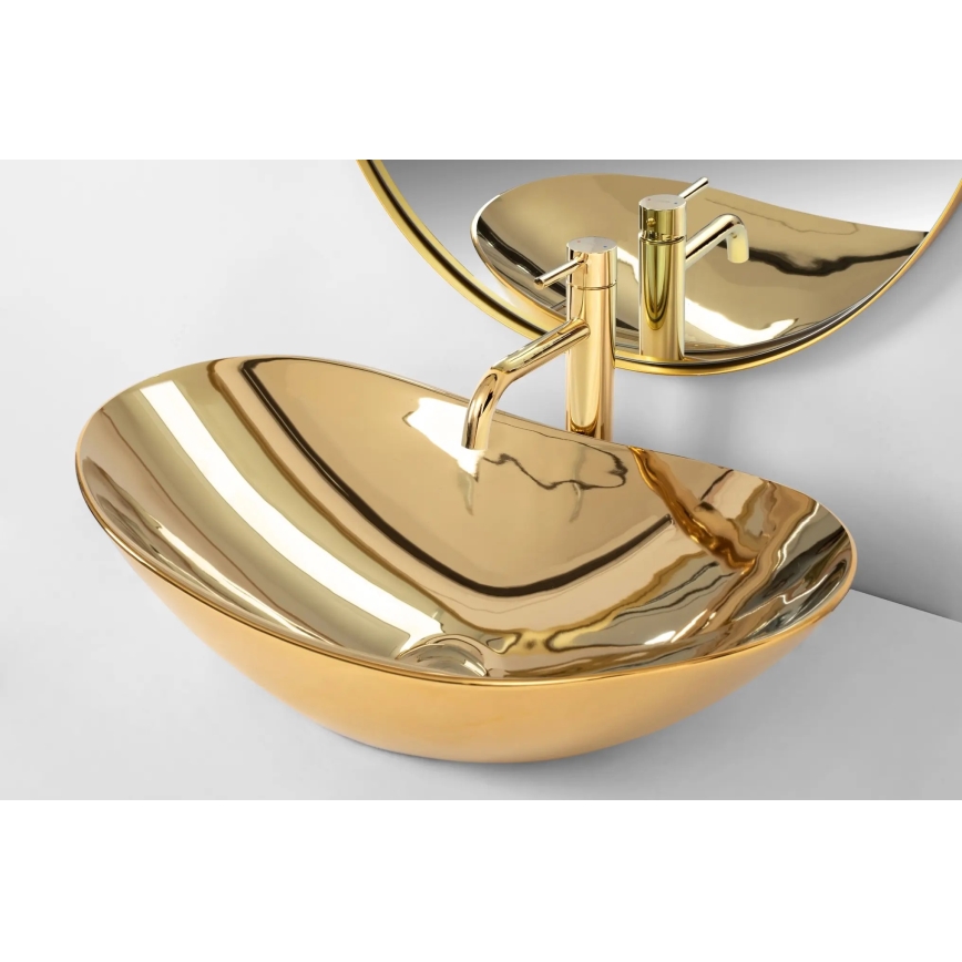 REA-U4545 - Lavabo sobre encimera ROYAL 36x60,5 cm cerámica/dorado