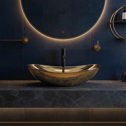 REA-U4545 - Lavabo sobre encimera ROYAL 36x60,5 cm cerámica/dorado