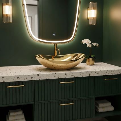 REA-U4545 - Lavabo sobre encimera ROYAL 36x60,5 cm cerámica/dorado
