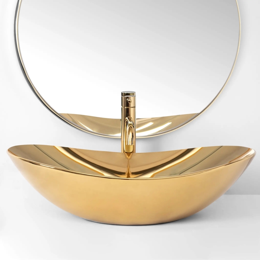REA-U4545 - Lavabo sobre encimera ROYAL 36x60,5 cm cerámica/dorado