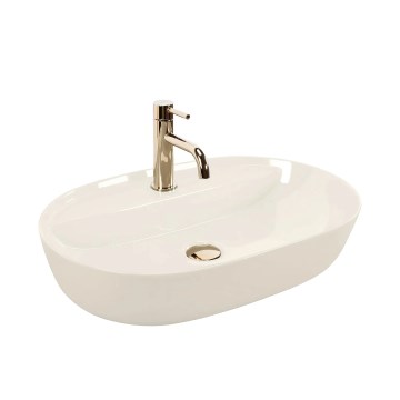 REA-U4589 - Lavabo de sobreencimera AURA 41x61 cm cerámica/acabado brillante color crema
