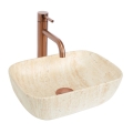REA-U4700 - Lavabo sobre encimera BELINDA MINI  25x36 cm cerámica/beige/imitación de piedra
