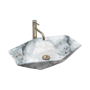 REA-U5602 - Lavabo sobre encimera VEGAS 37x57 cm cerámica/imitación de piedra