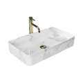 REA-U5896 - Lavabo sobre encimera DENIS 35x61,5 cm, cerámica con efecto mármol