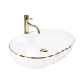 REA-U6211 - Lavabo sobre encimera CLEO 41x60,5 cm cerámica/blanco/dorado