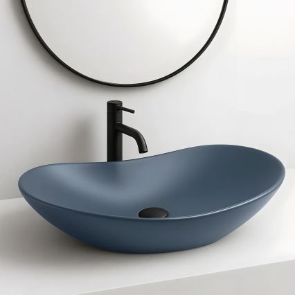 REA-U6373 - Lavabo sobre encimera ROYAL 35,5x61,5 cm cerámica/azul