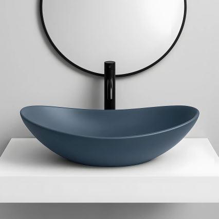 REA-U6373 - Lavabo sobre encimera ROYAL 35,5x61,5 cm cerámica/azul