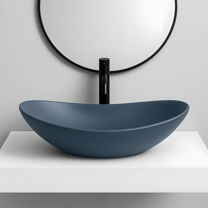 REA-U6373 - Lavabo sobre encimera ROYAL 35,5x61,5 cm cerámica/azul