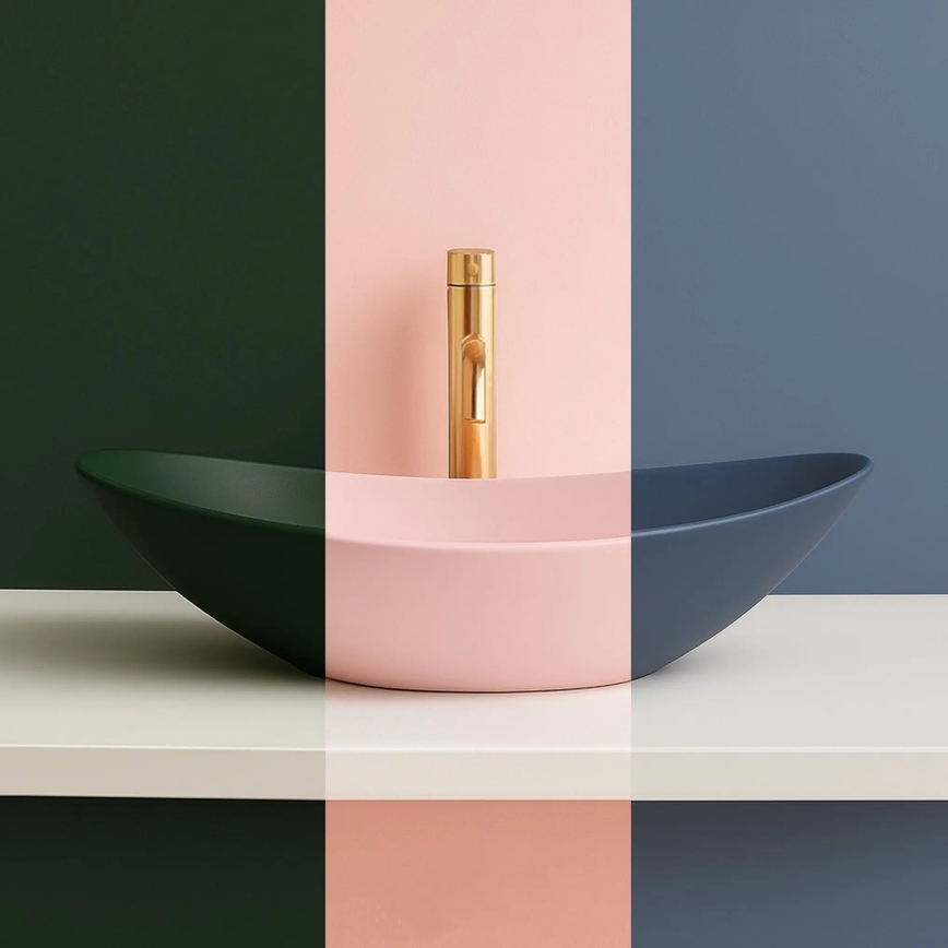 REA-U6373 - Lavabo sobre encimera ROYAL 35,5x61,5 cm cerámica/azul