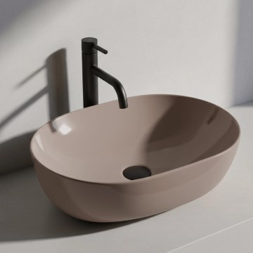 REA-U6380 - Lavabo para encimera LISA 35x49 cm cerámica/marrón brillante