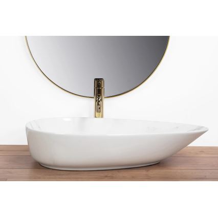 REA-U6501 - Lavabo sobre encimera GRETA 40x65,5 cm cerámica/efecto piedra